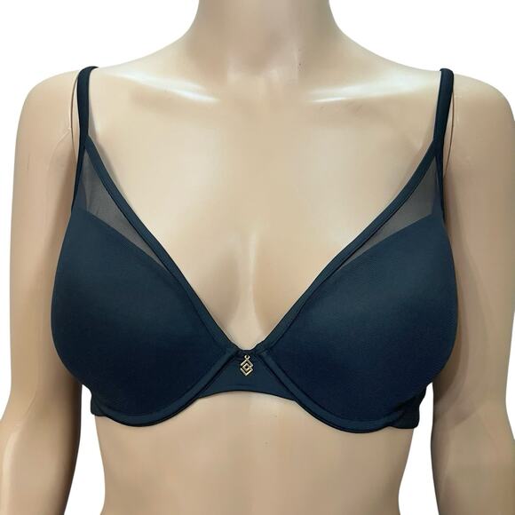 ThirdLove 24/7 Classic Uplift Plunge Bra 36B Black Underwired Molded Cup Mesh - Picture 1 of 8